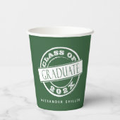 Aangepast, eenvoudig groen Afstuderen Papieren Bekers (Achterkant)