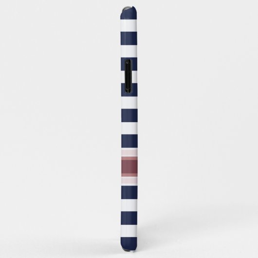 Aangepast, eenvoudig Klassiek blauw, gestreept pat Case-Mate iPhone Case (Achterkant/rechts)