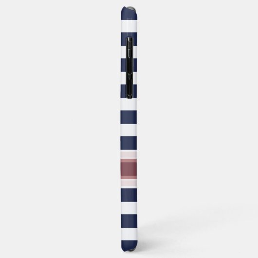 Aangepast, eenvoudig Klassiek blauw, gestreept pat Case-Mate iPhone Case (Achterkant/links)