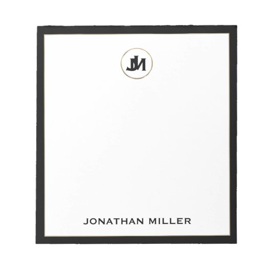 Aangepast eenvoudig luxemonogram Notitieblok (Voorkant)