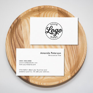 Aangepast Eenvoudig Minimalistisch Logo Wit Visitekaartje