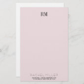 Aangepast eenvoudig monogram Initiaal en naam Brie Briefpapier (Voorkant / Achterkant)