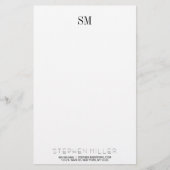 Aangepast eenvoudig monogram Initiaal en naam Brie Briefpapier (Voorkant)