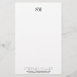 Aangepast eenvoudig monogram Initiaal en naam Brie Briefpapier