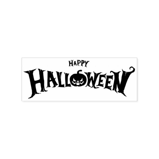 Aangepast eenvoudig prettig Halloween Script Rubberstempel (Afrduk)