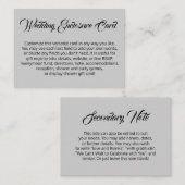 Aangepast, eenvoudig, veelzijdig, lichtgrijs huwel informatiekaartje (Voorkant / Achterkant)