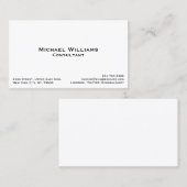 Aangepast, eenvoudig wit minimalistisch visitekaartje (Voorkant / Achterkant)