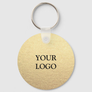 Aangepast eenvoudige, schone Gold Business Uw Logo Sleutelhanger