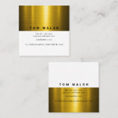 Aangepast Elegant Goud en Wit Ontwerp Vierkante Visitekaartje (Voorkant / Achterkant)