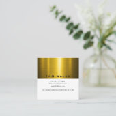 Aangepast Elegant Goud en Wit Ontwerp Vierkante Visitekaartje (Staand voorkant)