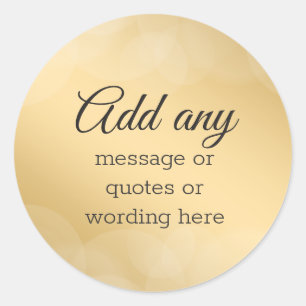 Aangepast Elegant Goud met Bokeh Ronde Sticker
