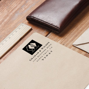 Aangepast elegant Logo Formele Retouradres voor za Zelfinktende Stempel