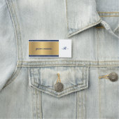 aangepast elegant marvy blue gold monogrammen naamplaatje (In situ)