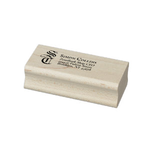 Aangepast Elegant Middeleeuws Monogram Retouradres Rubberstempel