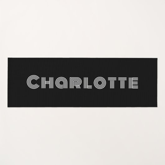 Aangepast elegant minimaal zwart en wit yogamat (Voorkant (horizontaal))