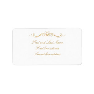 Aangepast Elegant Modern Goud & Wit Adres Etiket