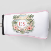 Aangepast Elegant Monogram Strand Kust Golf Thema
