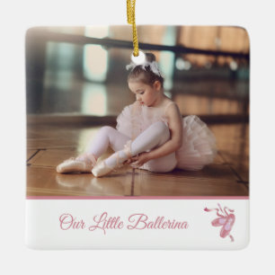 Aangepast elegant ons kleine Ballerina Roze Wit Keramisch Ornament