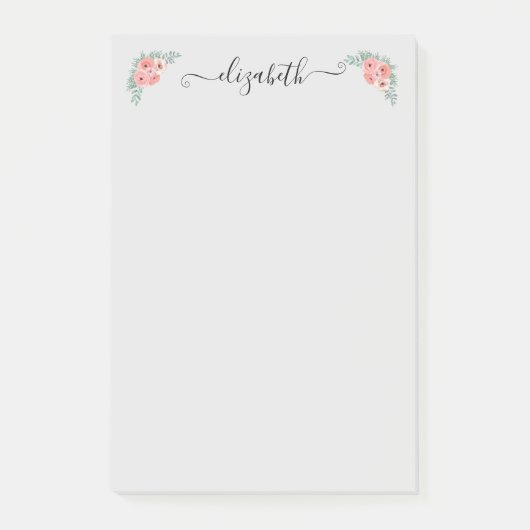 Aangepast Elegant roze handschrift Post-it® Notes (Voorkant)