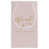 Aangepast Elegant Roze Script Hartelijk Dank Bruid Klein Cadeauzakje (Achterkant)