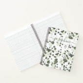 Aangepast elegant script Eucalyptus green Notitieboek (Binnen)