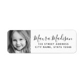 Aangepast, elegant script geretourneerd adres etiket (Voorkant)