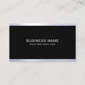 Aangepast elegant zwart-wit en zilverkleurig, mode visitekaartje (Voorkant)