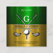 Aangepast elegante golf monogram ontwerp vierkante visitekaartje (Achterkant)