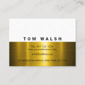 Aangepast elegante gouden en witte ontwerp visitekaartje (Achterkant)