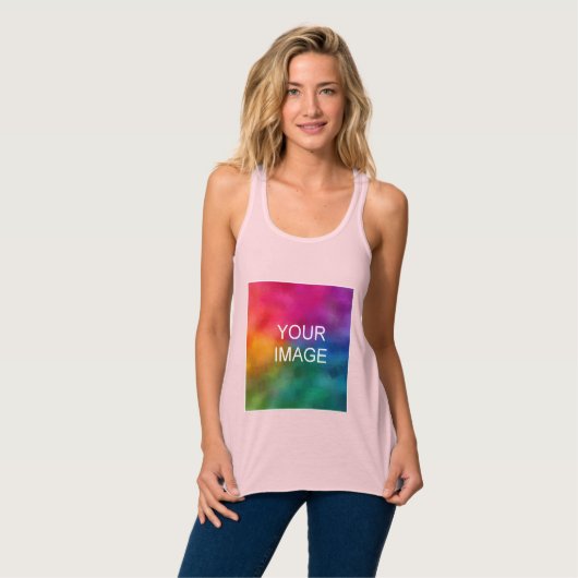 Aangepast elegante moderne, zachte, roze Sjabloon Tanktop (Volledige Voorkant)
