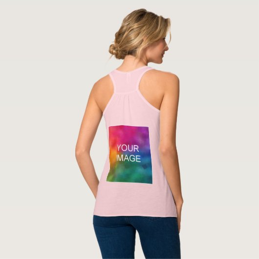 Aangepast elegante moderne, zachte, roze Sjabloon Tanktop (Volledige Achterkant)
