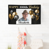 Aangepast elke leeftijd goud gepersonaliseerde fot spandoek (Insitu)