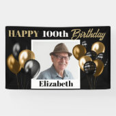 Aangepast elke leeftijd goud gepersonaliseerde fot spandoek (Horizontaal)