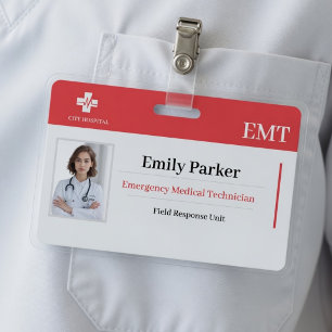 Aangepast EMT ID Badge Sjabloon Medische Noodhul