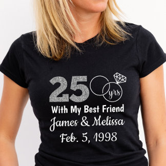 Aangepast en aangepast 25e Jubileum T-shirt