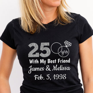 Aangepast en aangepast 25e Jubileum T-shirt