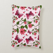 Aangepast en gepersonaliseerd bloemmotief met vlin accent kussen (Achterkant (Verticaal))