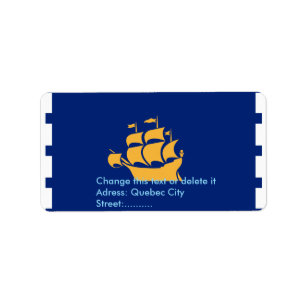Aangepast etiket met vlag van Quebec City, Canada