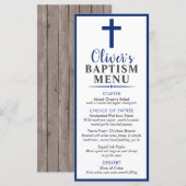 Aangepast evenement voor Navy en Wood Rustic Boy B Menu (Voorkant / Achterkant)