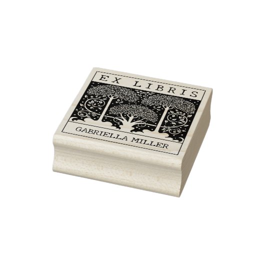 Aangepast Ex Libris,  Trees Book Rubberstempel (Stempel)
