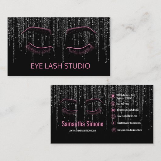 Aangepast Eye Lash Extension Visitekaartje (Voorkant / Achterkant)