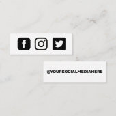 Aangepast Facebook Instagram Twitter Mini Visitekaartje (Voorkant / Achterkant)