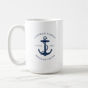Aangepast familiecruiseschip Nautical Anchor Swag Koffiemok