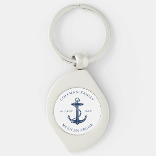 Aangepast familiecruiseschip nautisch anker sleutelhanger