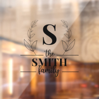 Aangepast familiemonogram raamsticker