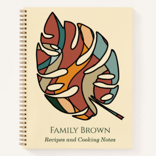 Aangepast familienaam receptenboek Savanna Leaf Notitieboek