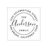 Aangepast familienaam Wooden Return-adres Rubberstempel (Afrduk)