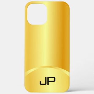Aangepast Faux Gold Elegant Moderne Monogrammen iPhone 12 Pro Max Hoesje