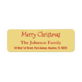 Aangepast Faux Gold Merry-kerstretouradres Etiket (Voorkant)