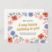 Aangepast - Fijne Floral van afgelopen dag Briefkaart (Voorkant / Achterkant)